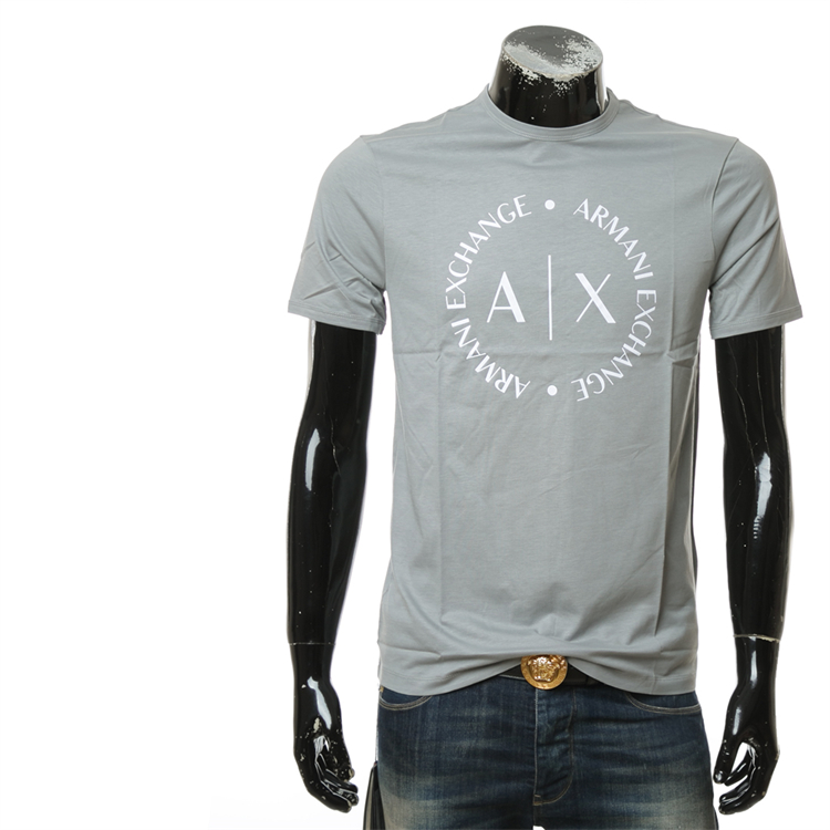 40 代 ファッション メンズ 円形ロゴ入り洗練半袖Tシャツ