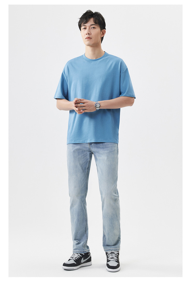 40 代 ファッション メンズ 洗練ゆったりシルエット半袖Tシャツ