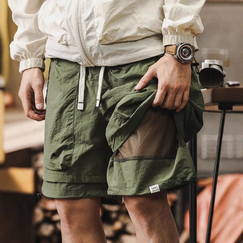 40 代 メンズ ファッション 男性用 冷感速乾 カーゴ風ショートパンツ 春夏新作