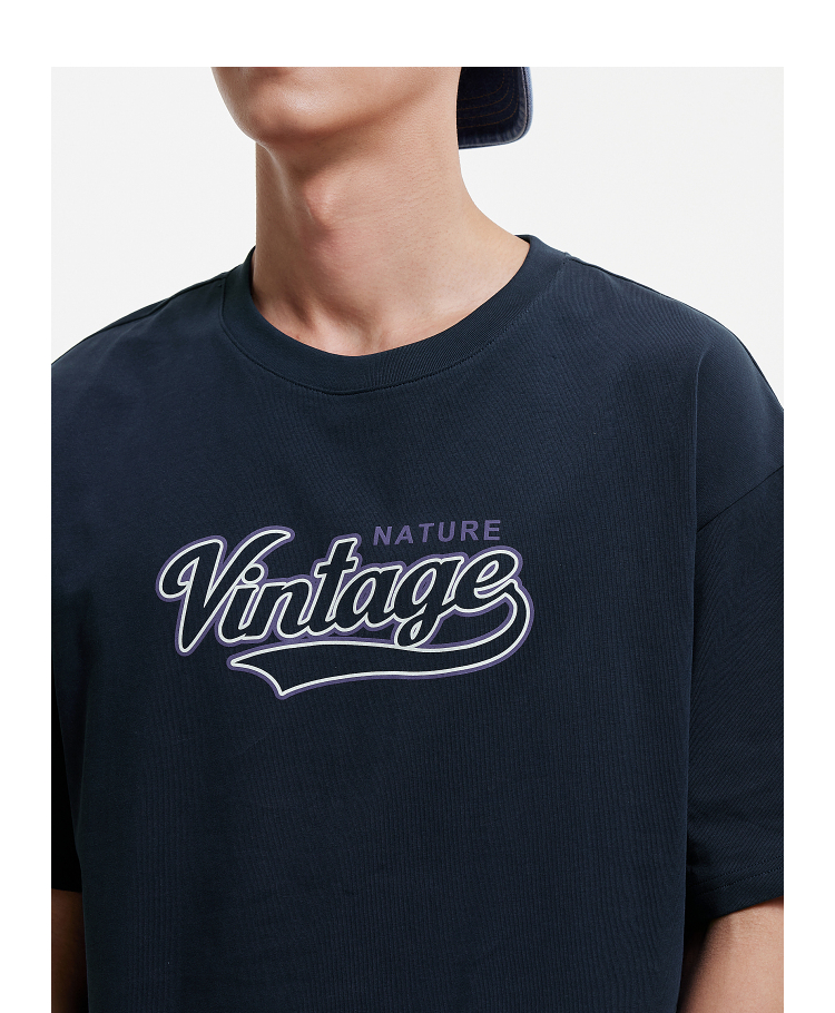 メンズ プリント ゆったりTシャツ
