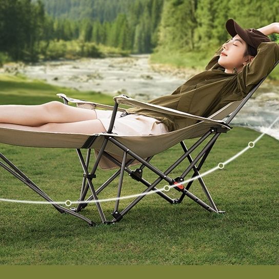 アウトドアチェア 四段階調節可能折りたたみ式寝椅子