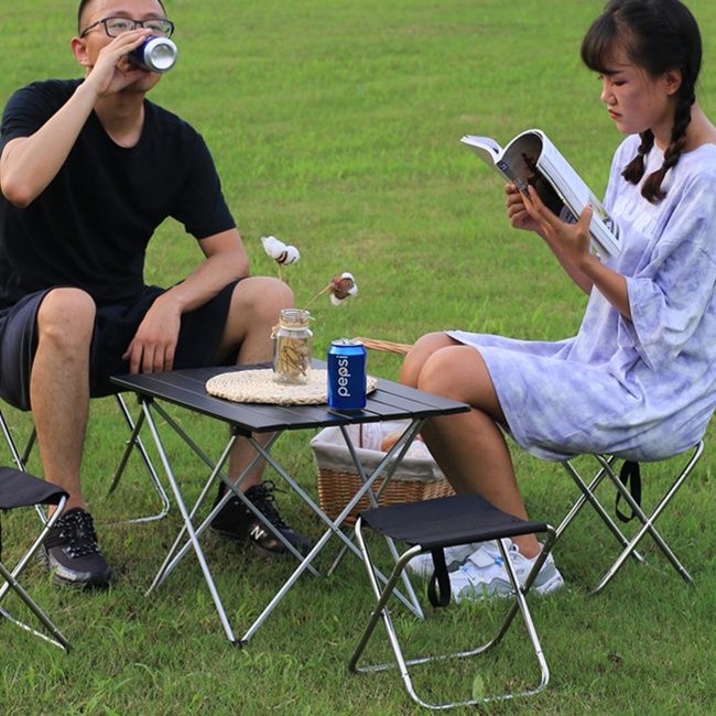アウトドアテーブル 超軽量 折りたたみ式テーブル＆チェアセット