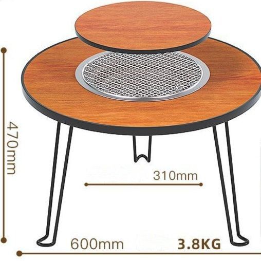 アウトドアテーブル 多機能円形囲炉裏煮茶焚き火テーブル