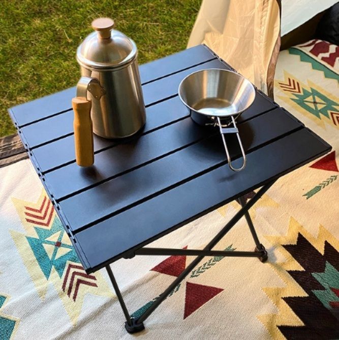 アウトドアテーブル 収納袋付き折りたたみ式軽量サイドテーブル