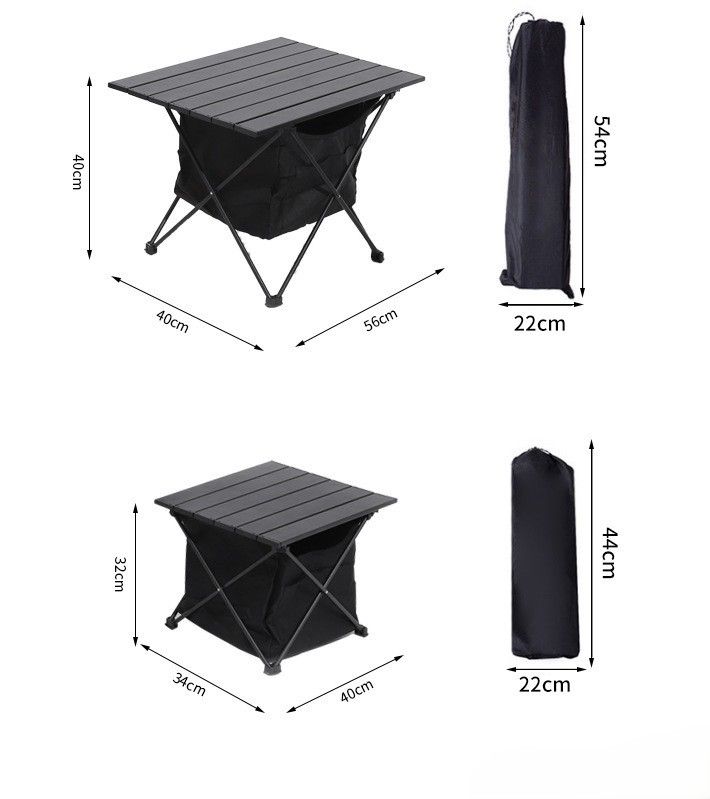 アウトドアテーブル 収納袋付き折りたたみ式軽量サイドテーブル