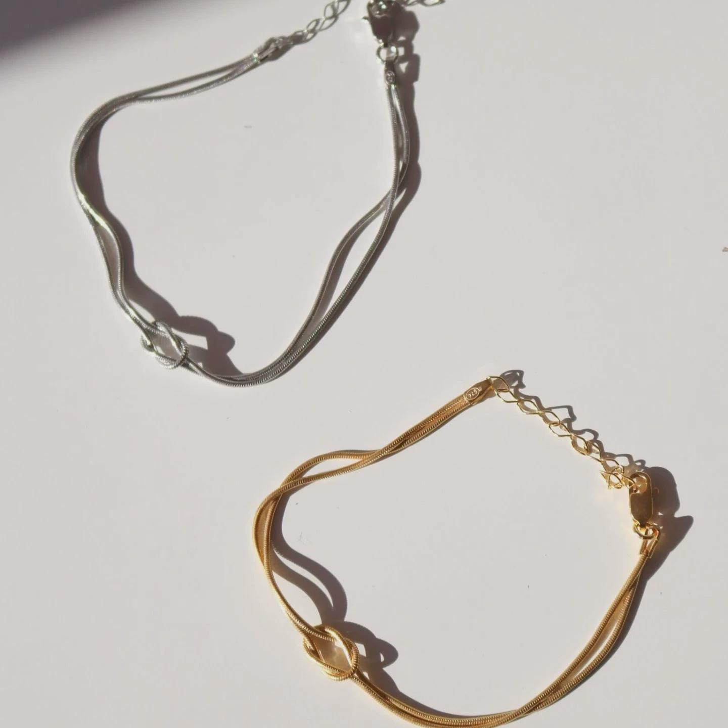 ブレスレットペア 結び目モチーフ 絆のブレスレット