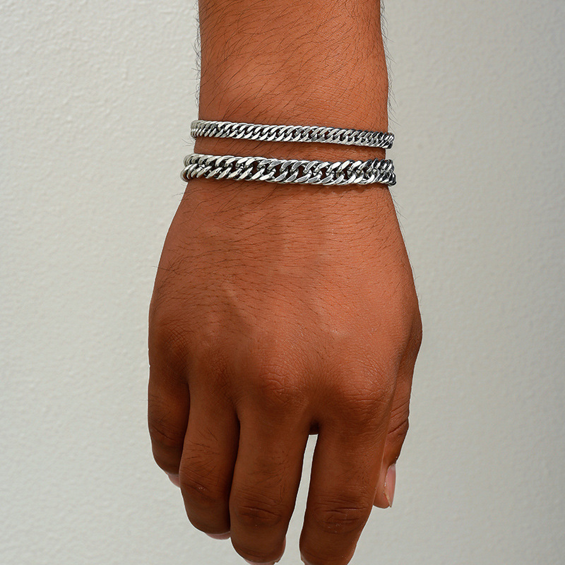 ペアブレスレット 二連喜平鎖デザイン調節可能ペアブレスレット