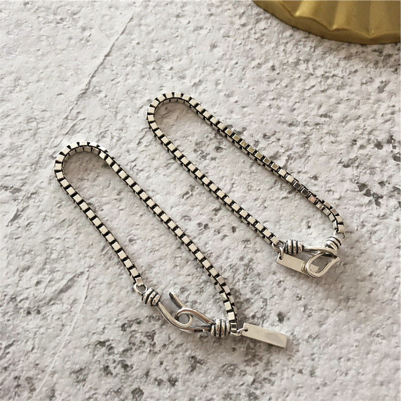 ペアブレスレット シルバーチェーンデザイン