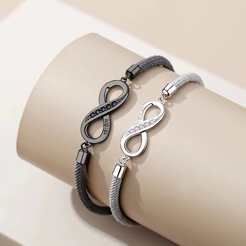 メビウスリング ペアブレスレット ～途切れずにつながる双環モチーフがふたりの絆を表現する編み紐デザインのペアアクセサリー～ 