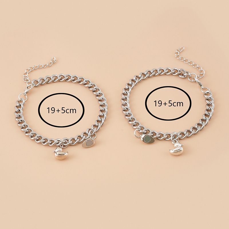 ペアブレスレット 喜平チェーン鍵と鍵穴チャーム付きペアブレスレット