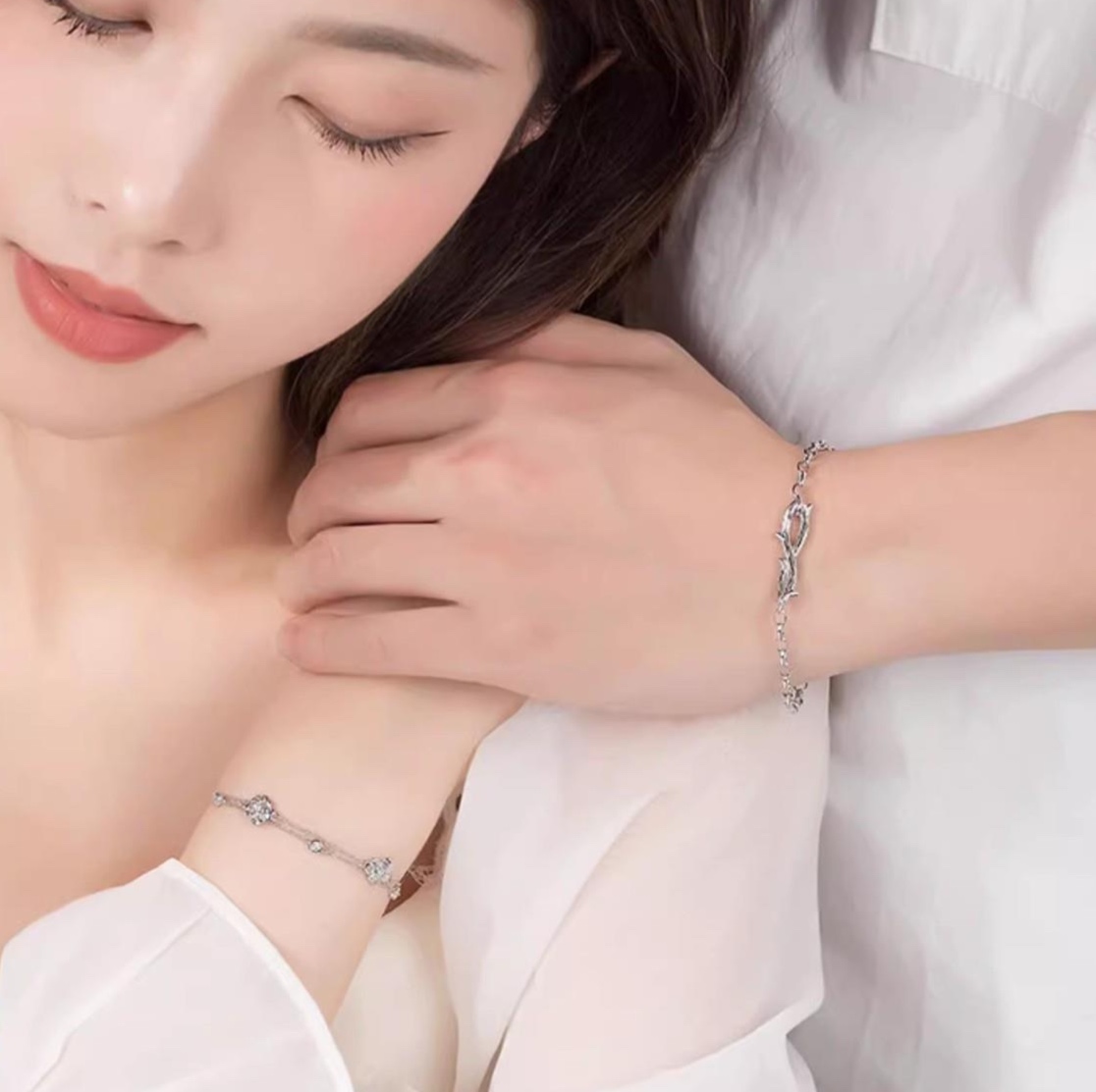 ブレスレットペア 絆結び シルバーペアブレスレット