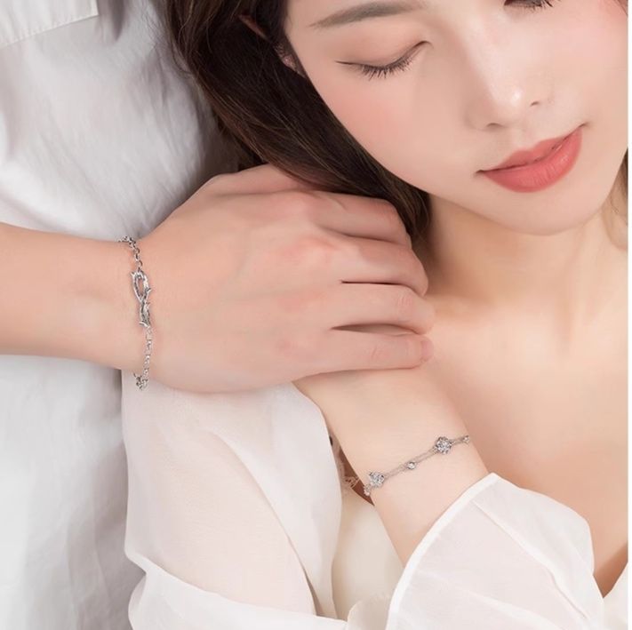 ブレスレットペア 絆結び 華やかシルバーブレスレットペア