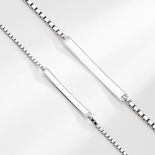 ブレスレットペア 一心一意メッセージプレート