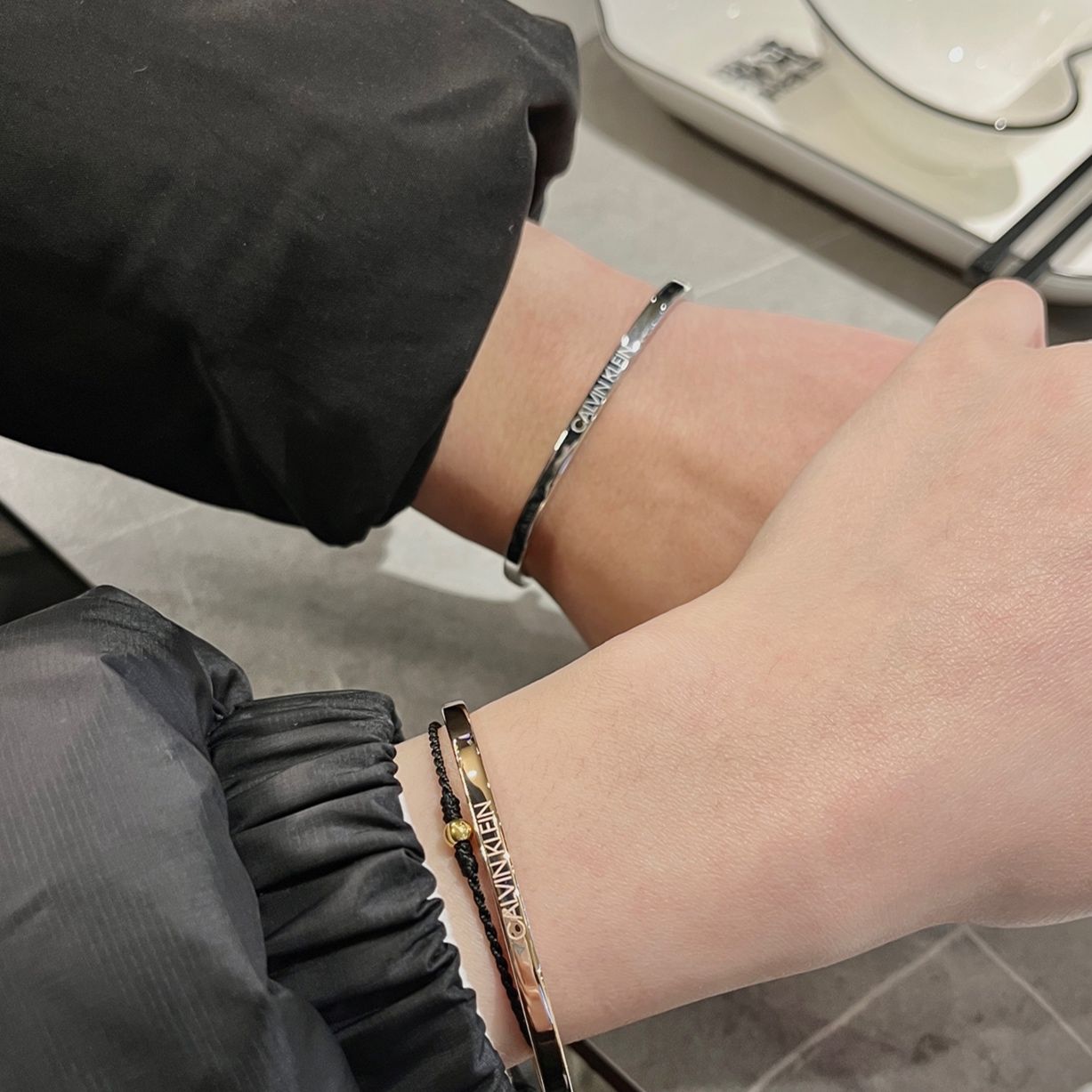 ブレスレットペア 永遠の絆 シンプルバングル