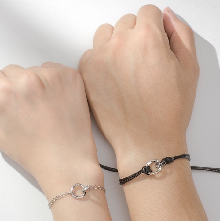 ブレスレットペア 永遠の絆 リングチャームブレスレット