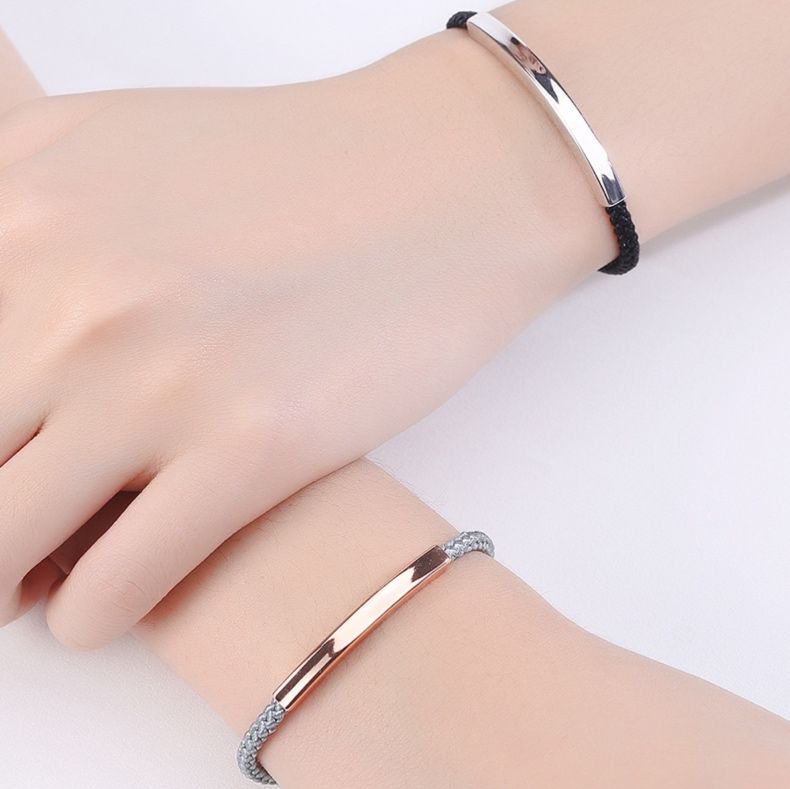 ブレスレットペア シンプル編込み絆ブレスレット