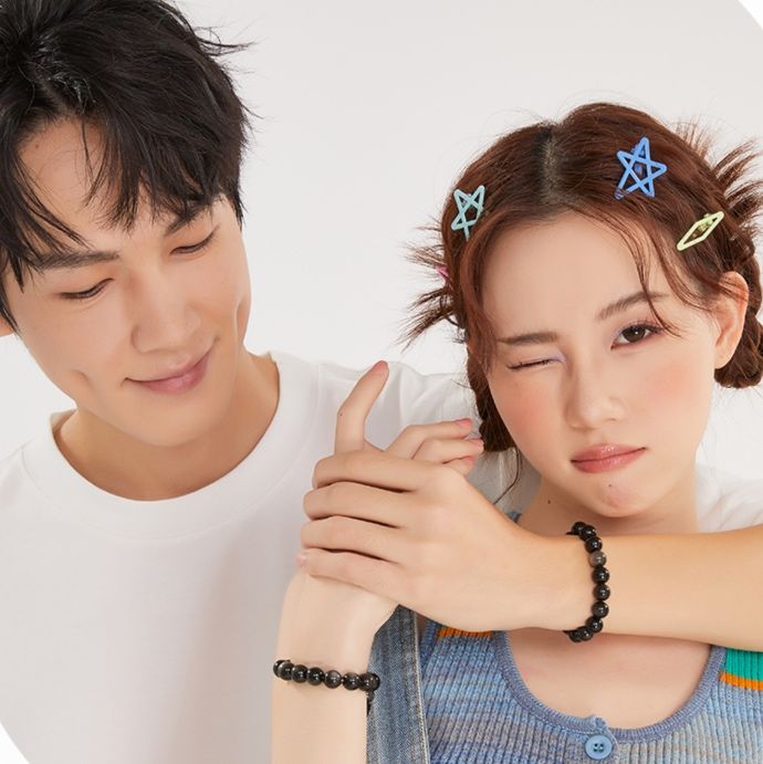 ブレスレットペア 天然石の絆ブレスレット