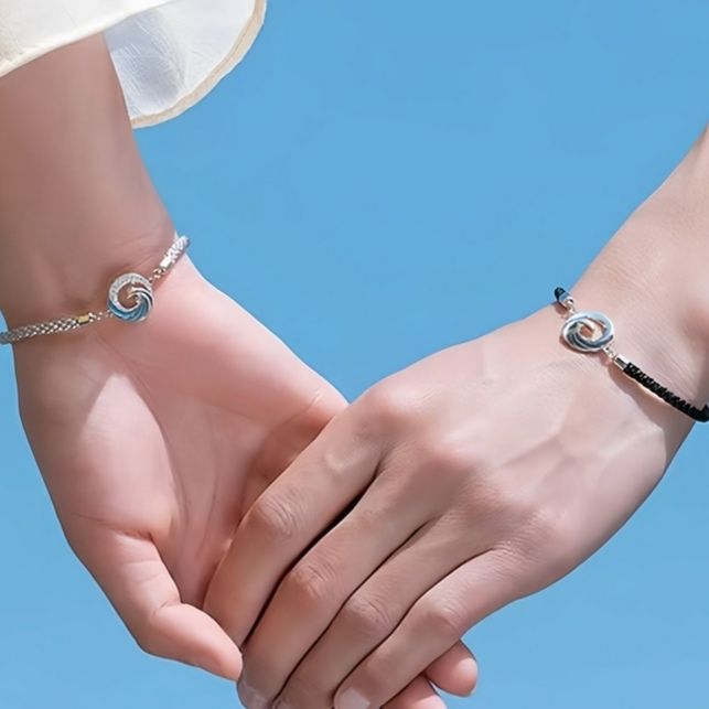 ブレスレットペア うずまき結び 絆のペアブレスレット