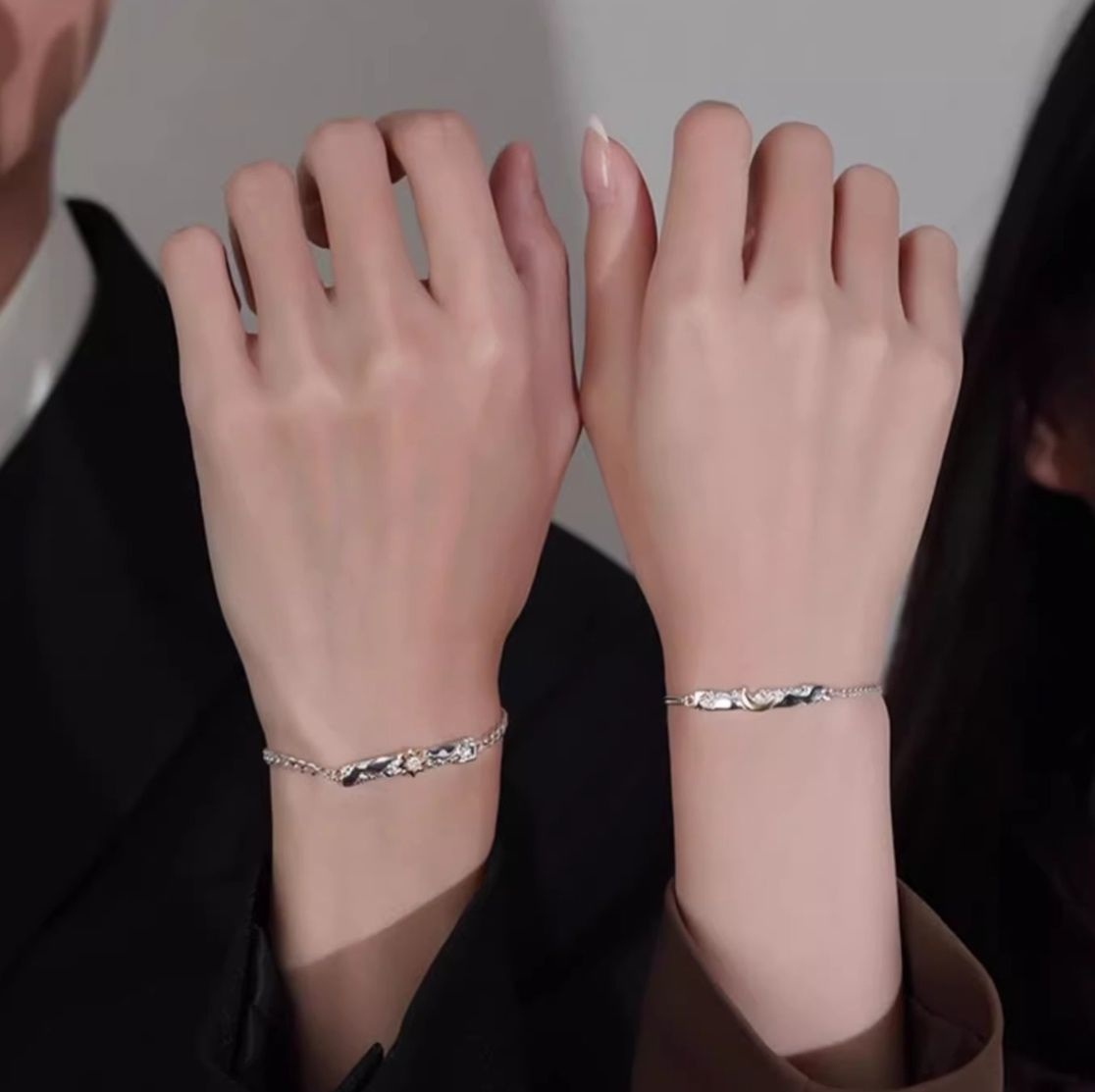 ブレスレットペア 星の輝き 絆チェーンブレスレット