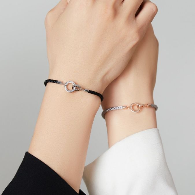 ペアブレスレット 絆結び ふたつの輪ブレスレット