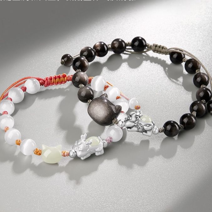 ペアブレスレット 寄り添う絆の天然石ブレスレット
