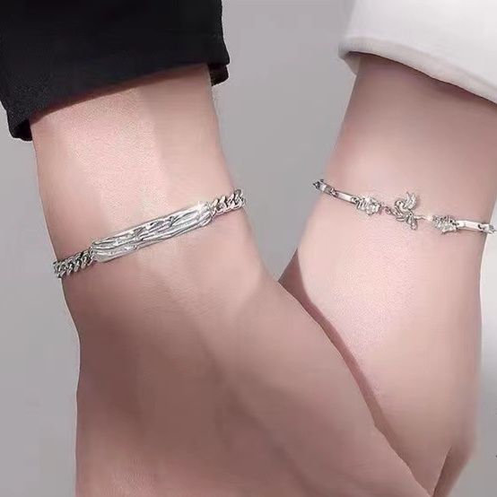 青い鳥と桜モチーフの優美なペアブレスレット