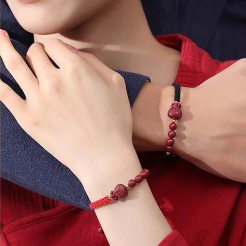 ペアブレスレット 誕生日石天然石編み込み調節可能ペアブレスレット