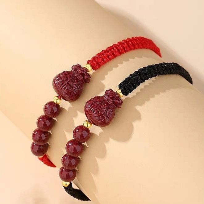 ペアブレスレット 笑い仏天然石編み込みペアブレスレット