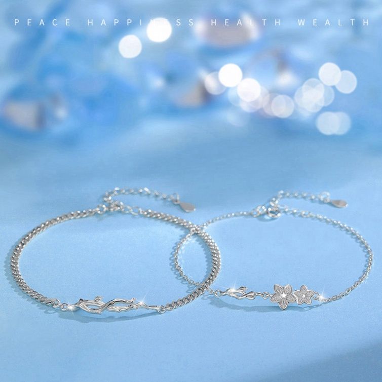 勿忘我の花咲く想い出ペアブレスレット