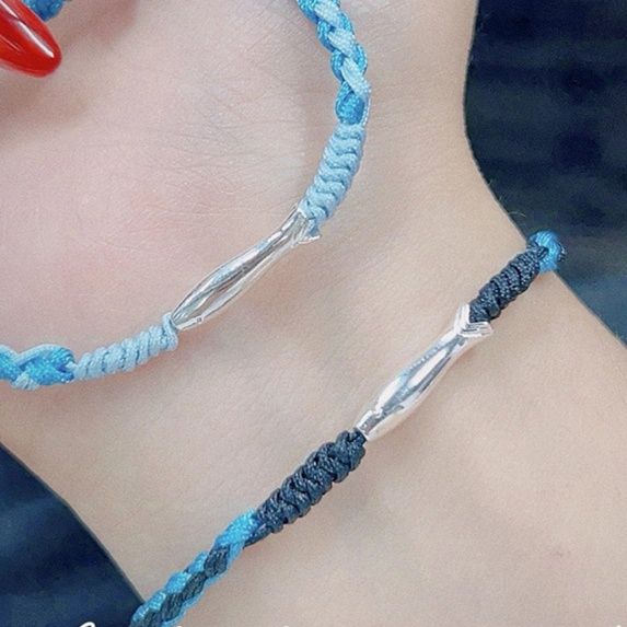 ペアブレスレット 愉悦手縄ペアブレスレット編み込みデザイン