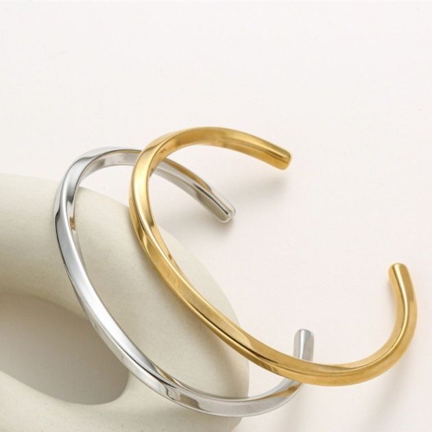 ペアブレスレット シンプル丸型開口式バングルペアブレスレット