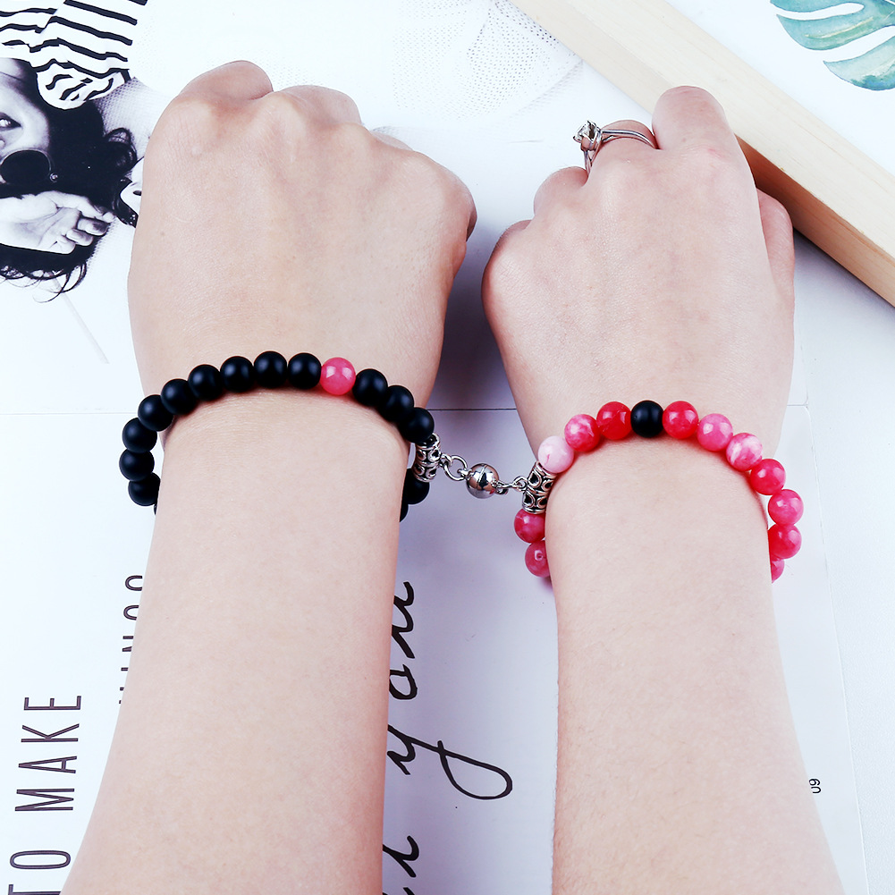 ペアブレスレット 天然石調節可能な誕生日石ペアブレスレット