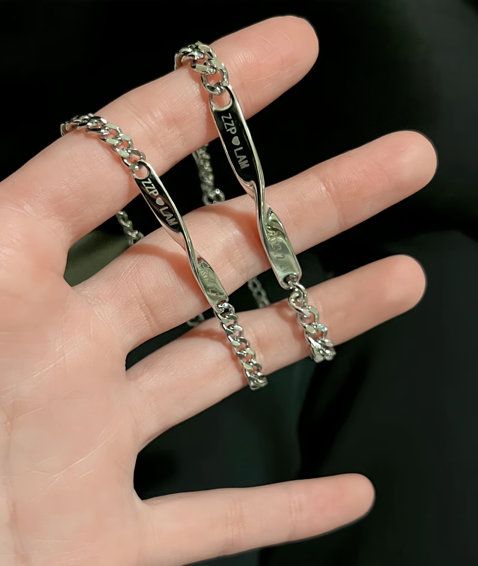 ブレスレットペア 絆結び シンプル鎖ブレスレット