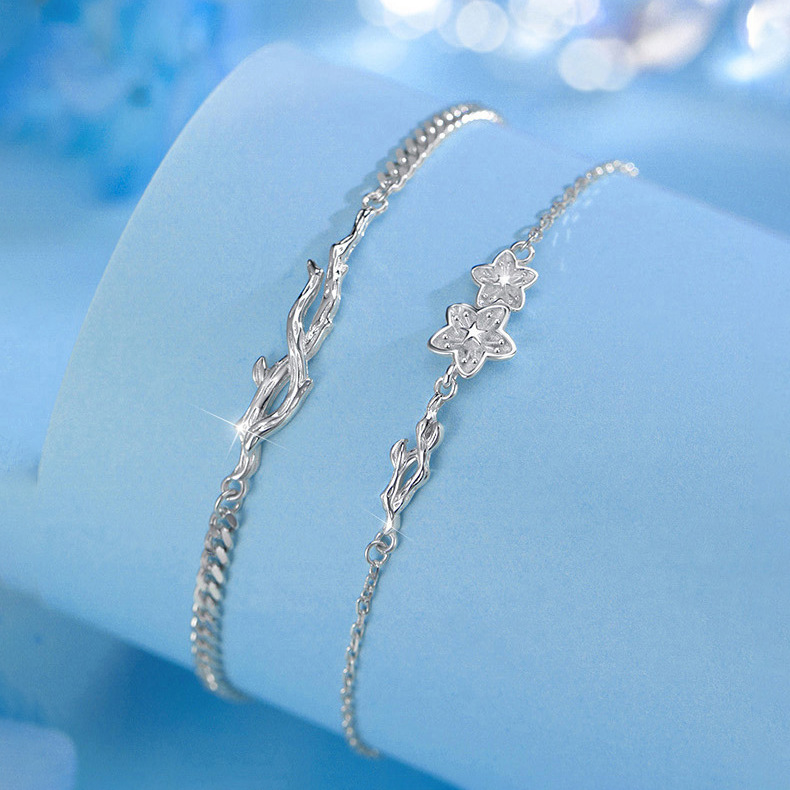 勿忘我の花咲く想い出ペアブレスレット