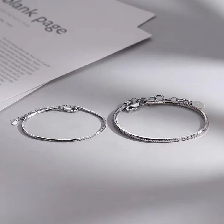 ブレスレットペア 蛇骨シンプルチェーンブレスレット
