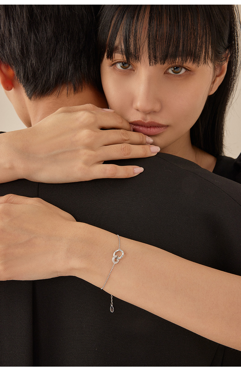 ブレスレットペア 心結び リングチャーム ブレスレット