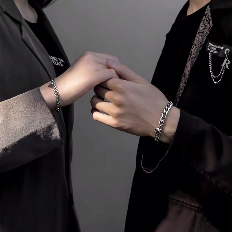 喜平チェーン磁石留め具ペアブレスレット