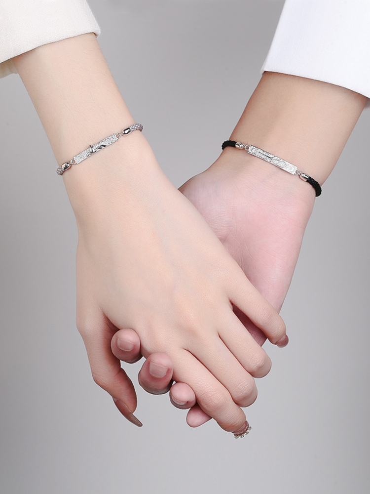 ブレスレットペア 絆のしるし 細身プレートブレスレット