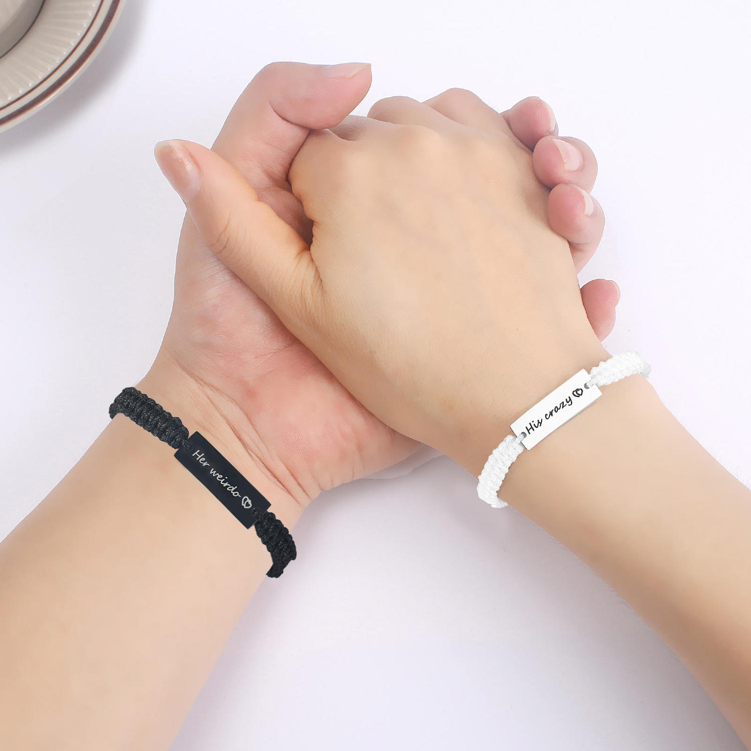 ブレスレットペア 運命の絆メッセージプレート