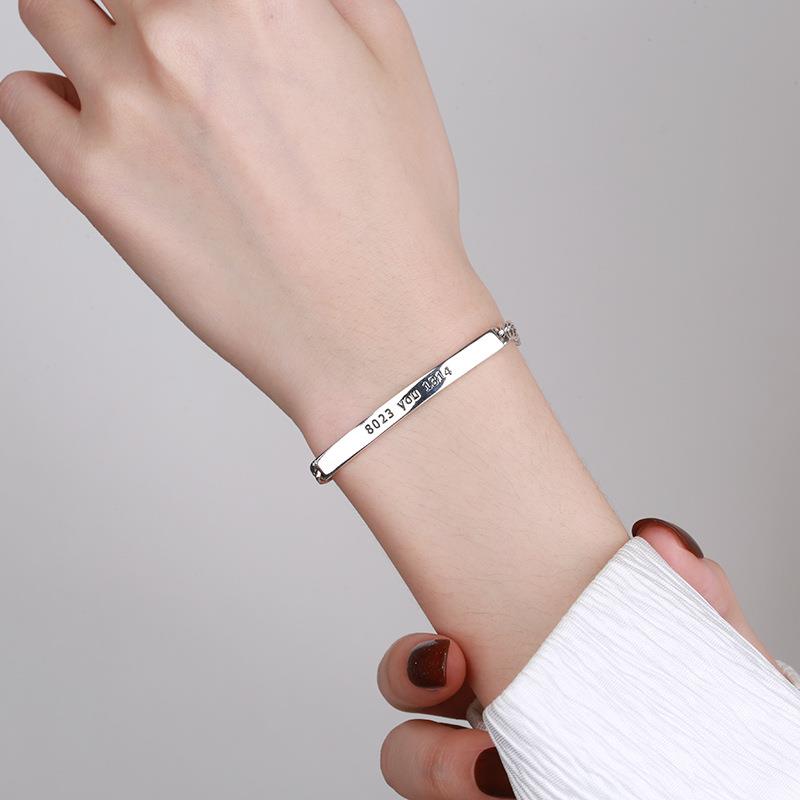 ペアブレスレット 絆のメッセージプレートブレスレット