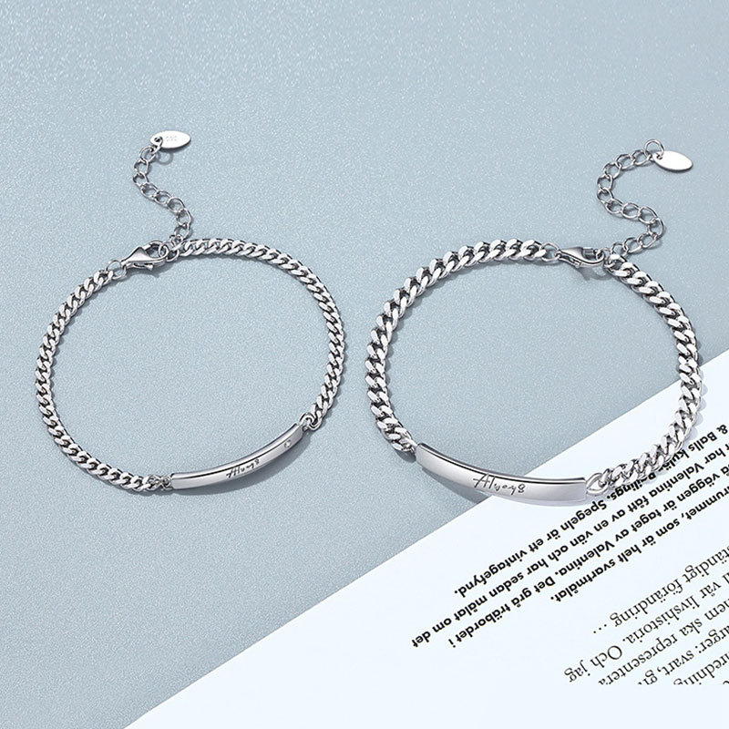 ブレスレットペア 絆結びシンプルチェーンブレスレット