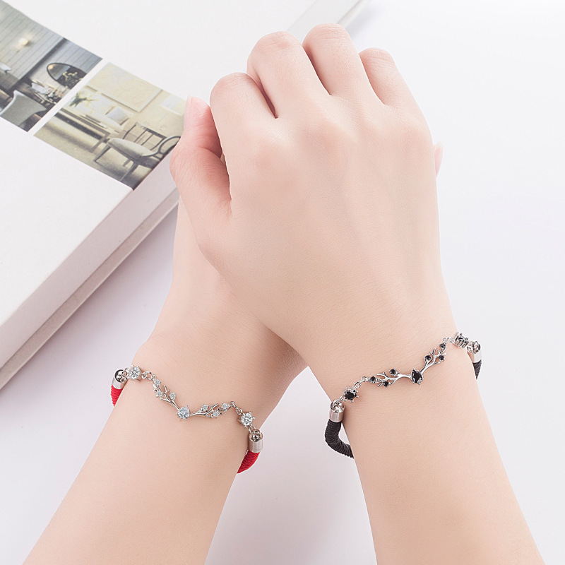 鹿角モチーフ輝石飾りペアブレスレット