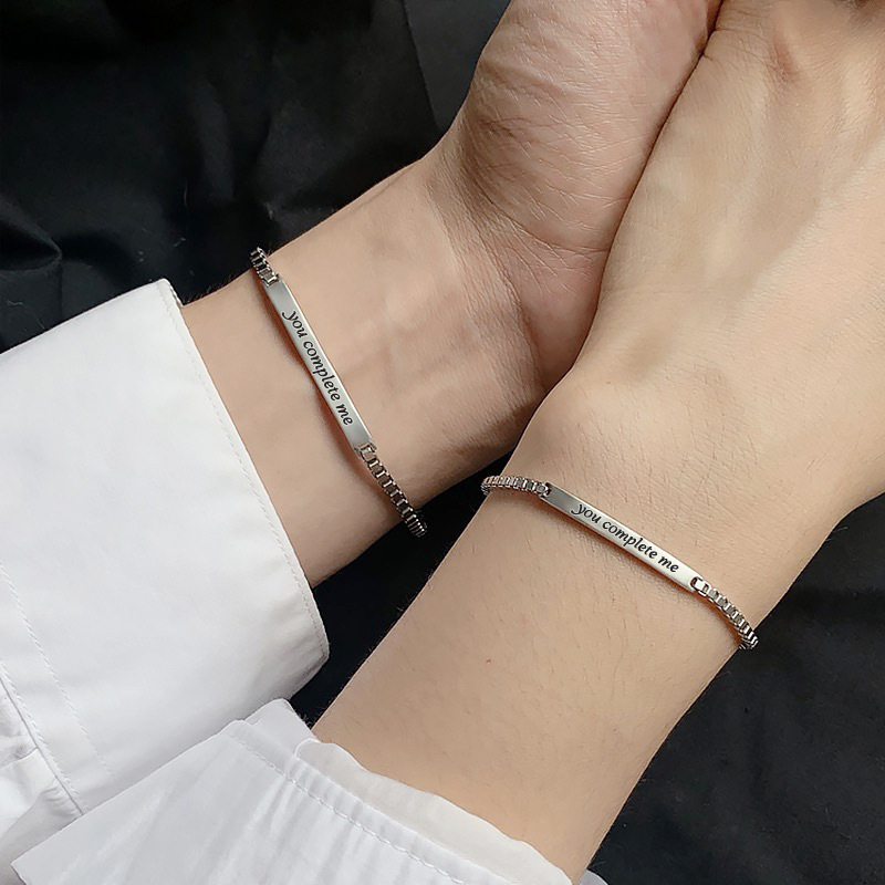 ブレスレットペア 絆を結ぶ刻印バーブレスレット