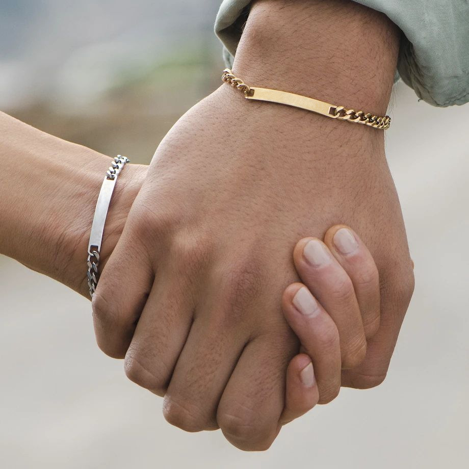 喜平鎖刻印プレート付きペアブレスレット