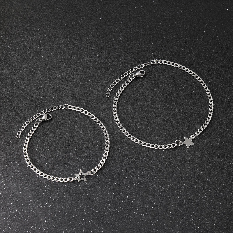 星モチーフ喜平チェーンペアブレスレット