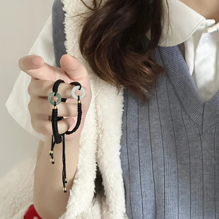 ブレスレットペア 絆結び翡翠ブレスレットペア