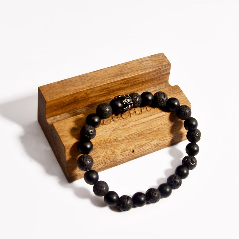 ペアブレスレット 王冠飾り天然石ペアブレスレット誕生日石