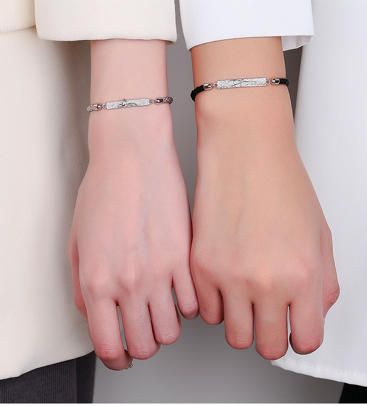 ブレスレットペア 絆のしるし 細身プレートブレスレット