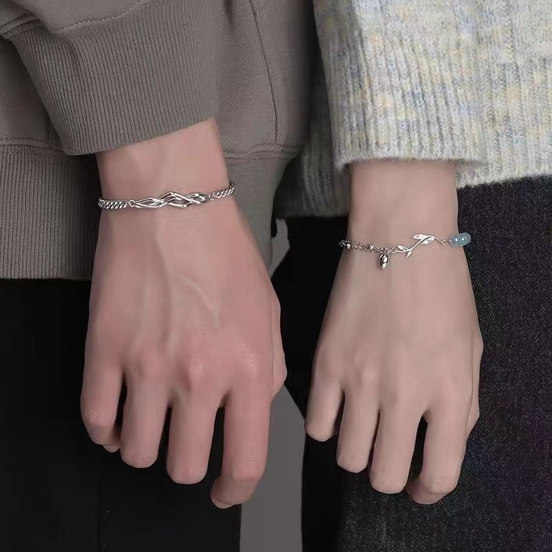 香情樹枝モチーフ純銀ペアブレスレット