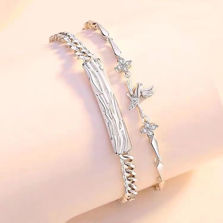 ペアブレスレット 波紋と鳥のしらべ
